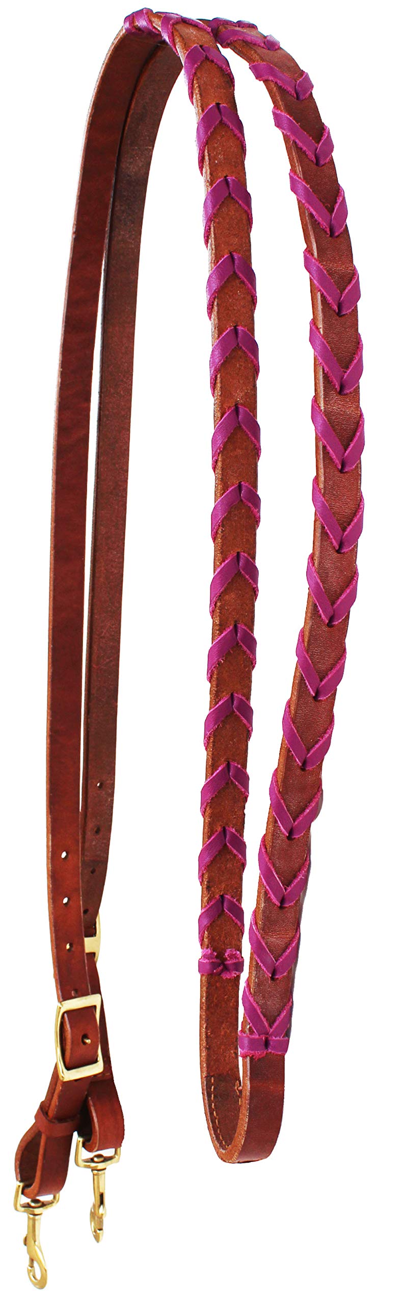 CHALLENGER Horse Western Amish Leather Purple Laced Barrel Contest Reins 66RT10PR