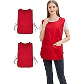 Nanxson Unisex 2 Pack Cobbler Apron with 2 Deep Pockets, Smock Apron with Side Ties for work kitchen CF3137