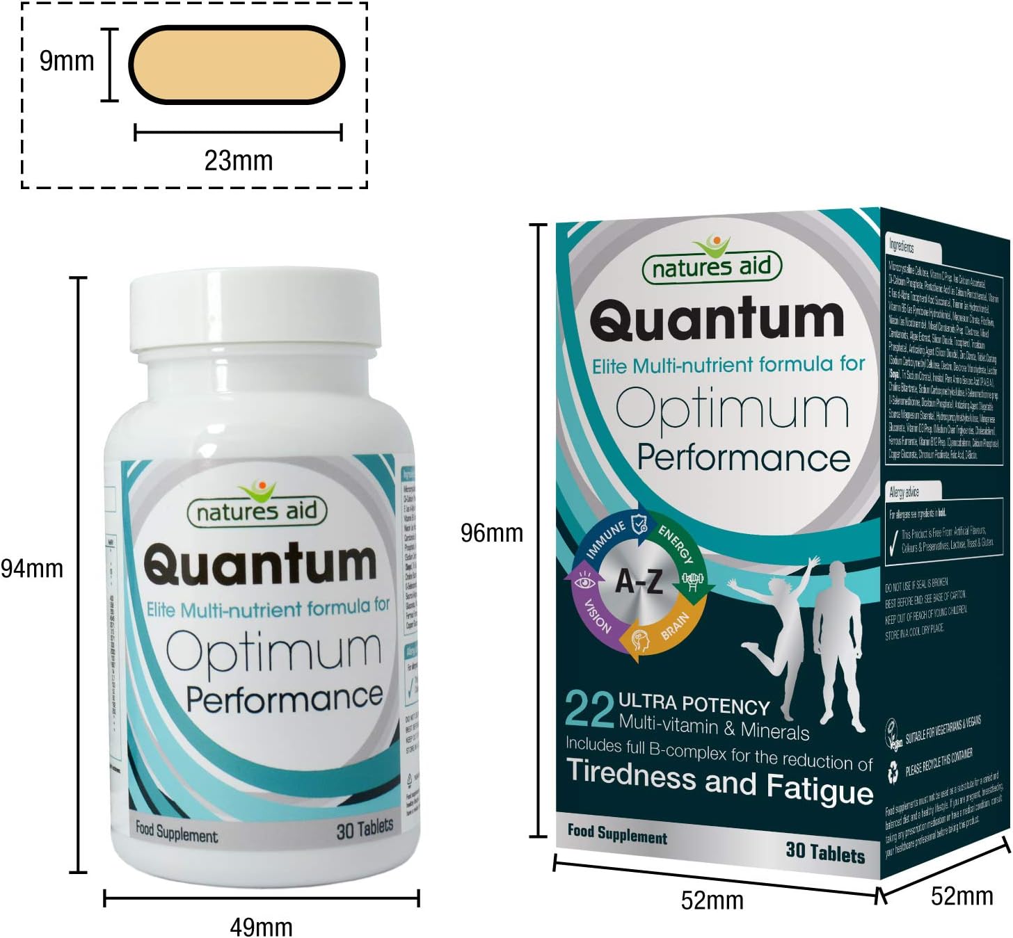 Tablets Quantrum Natures Aid Quantum Super Strength Multi Vitamin Tablets – Pack of 30 ...