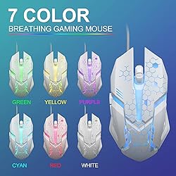 CHONCHOW LED Keyboard and Mouse, 104 Keys Rainbow