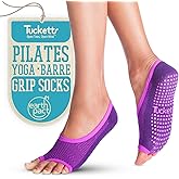 Tucketts Ballerina Ballet Socks for Women, NonSlip Toeless Pilates Grip Socks for Barre & Barefoot Workouts, Size 5-9, 1 Pair