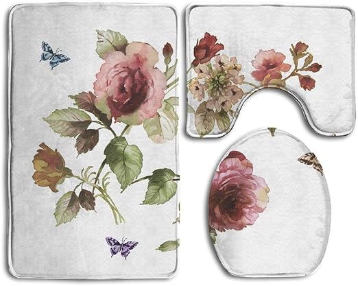 Amazon Com Sarahken Bathroom Rug Flower Shabby Chic Roses Buds