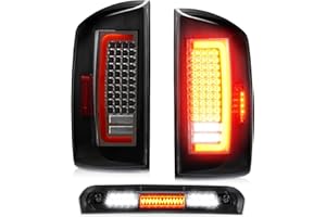 Youxmoto LED Third 3rd High Mount Brake Light + Tail Lights Kit for 2007-2008 Dodge RAM 1500/2007-2009 Dodge RAM 2500 3500 (R