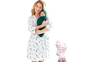 ECO BABY MADE WITH LOVE ECO BABY Mommy and Me Robe and Swaddle Set | Maternity Robe and Matching Baby Set for Girl, Boy | Hospital Labor and Delivery