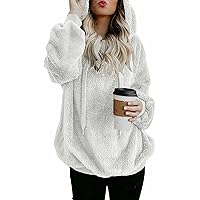 Acelitt Womens Oversized Fuzzy Fleece Sweatshirts with Pockets,S-XXL