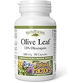 Natural Factors Herbal Factors Olive Leaf Extract 500 mg, 90 Capsules, Antioxidant, Proudly Canadian
