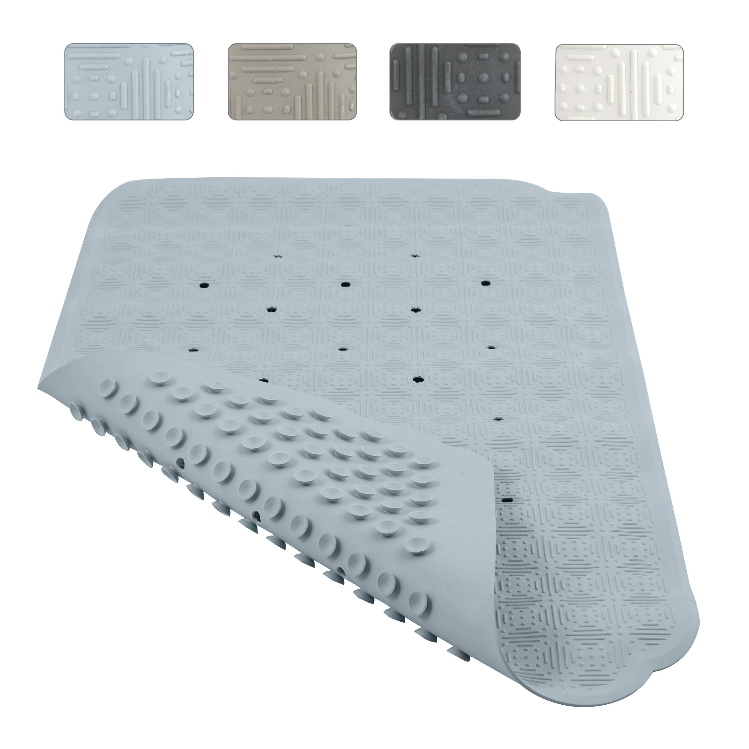 Spirella Ruby Shower Mat Antibacterial Non-Slip with Suction Cups Blue Approx. 53 x 53 cm Natural Rubber Blue