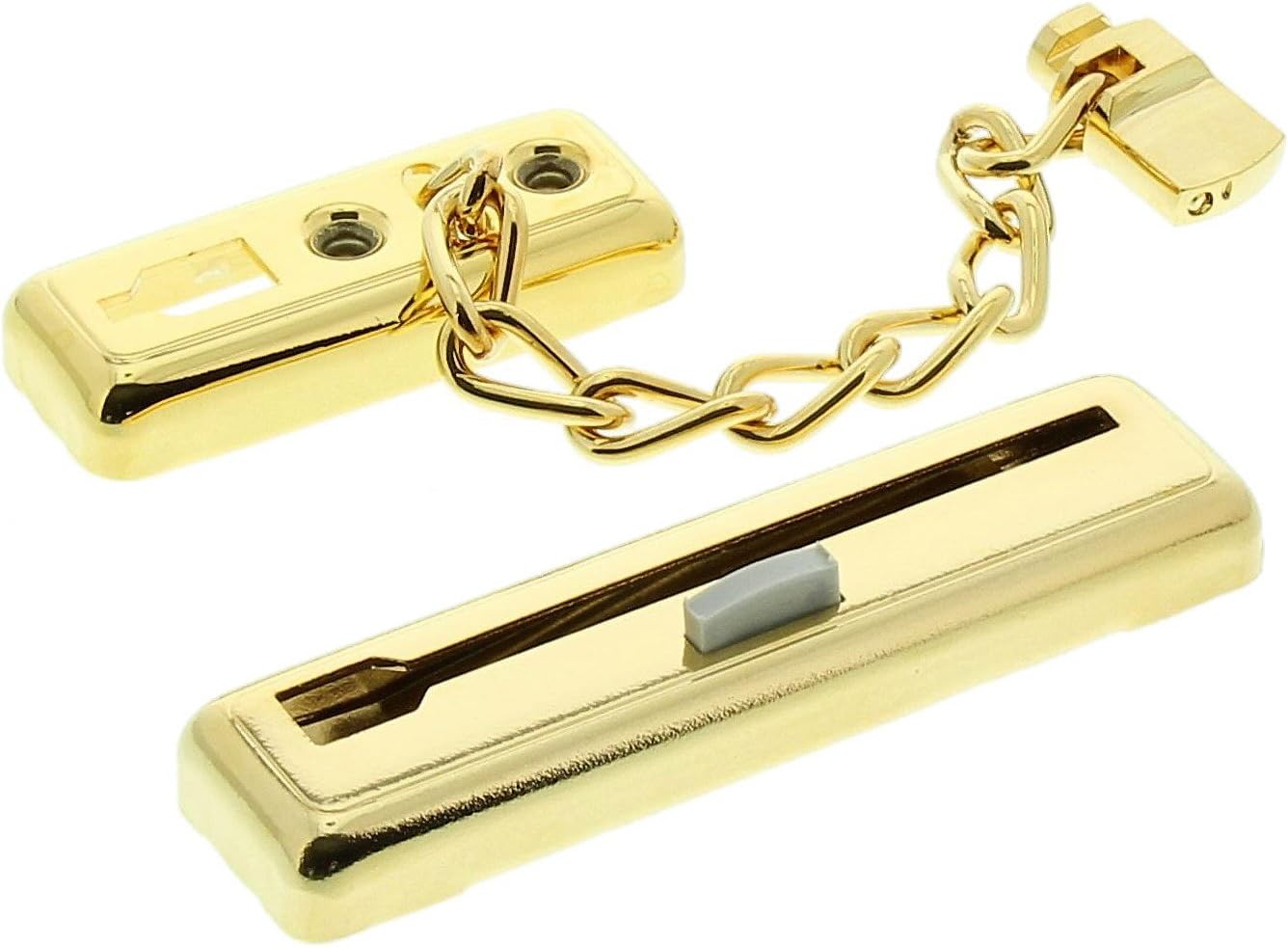 BURG-WÄCHTER Security Chain Door Guard, Childproof, Chain Length 13 cm, TKM 64 SB, Brass, 05501 4, Gold, Kettenlänge: 16 cm