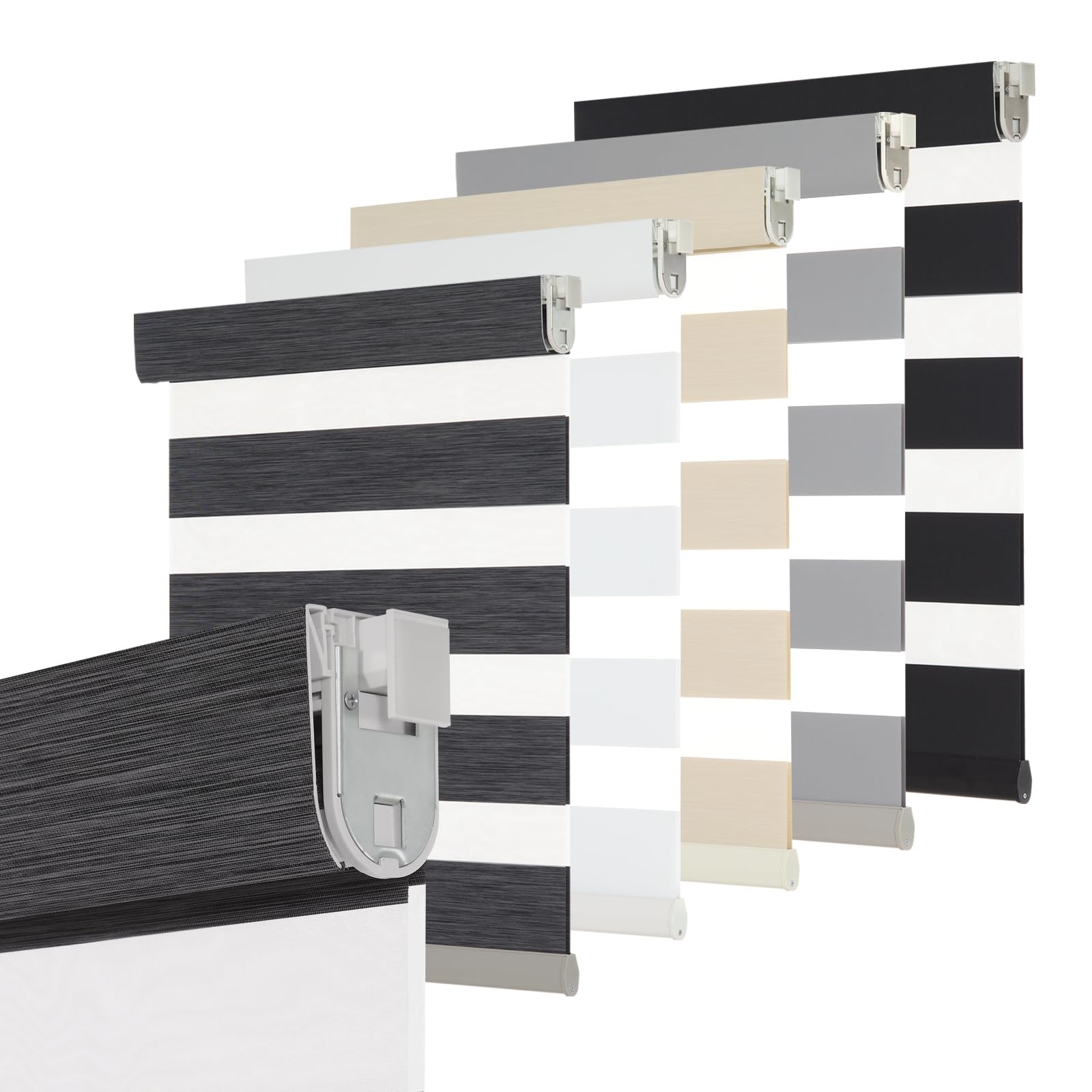 Persilux No Drill No Tool Zebra Blinds Dual Layer
