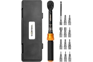 TOOLMAYS 13PCS Torque Wrench Set, Dual-Direction Drive Click Wrench with Allen socket, Mountain Bike Motorcycle Multi-Tool (2-20 Nm 0.1nm 72-Tooth)