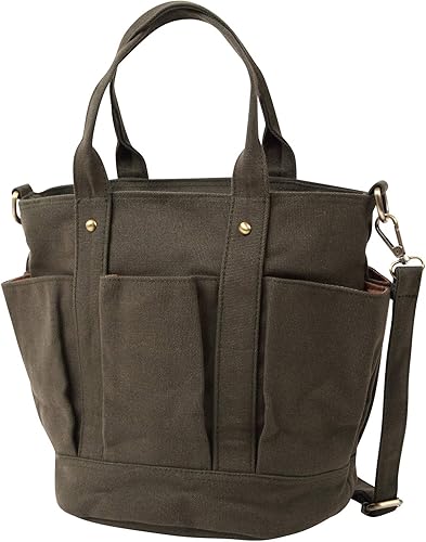 Amazon Sowaka 帆布 トートバッグ レディース キャンバス 2way ファスナー 付き 自立 バッグ グリーン 斜めかけ バッグ