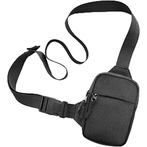 CONCEPT GLOBAL Travel Sling Bag for Men & Women - Small Water Resistant Crossbody Multipocket Chest Bag with Anti-Theft