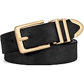WHIPPY Women Suede Belt with Gold Buckle Fashion Ladies Casual Waist Belt for Jeans Pants
