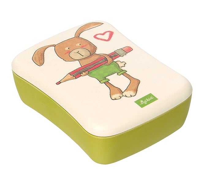 Sigikid 25045 Bambusbrotdose Hase Green grün