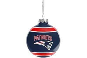 FOCO NFL Glass Ball Ornament - Limited Edition Christmas Ball Ornament - Show Your Team Spirit with Officially Licensed Fan Gear (New England Patriots)