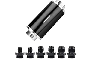 EVIL ENERGY Inline Fuel Filter 100 Micron with 6AN 8AN 10AN Adapter Universal 50MM