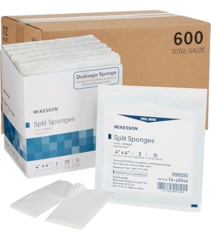 Amazon.com: McKesson High Absorbency Split Gauze Sponges 4x4 Inch