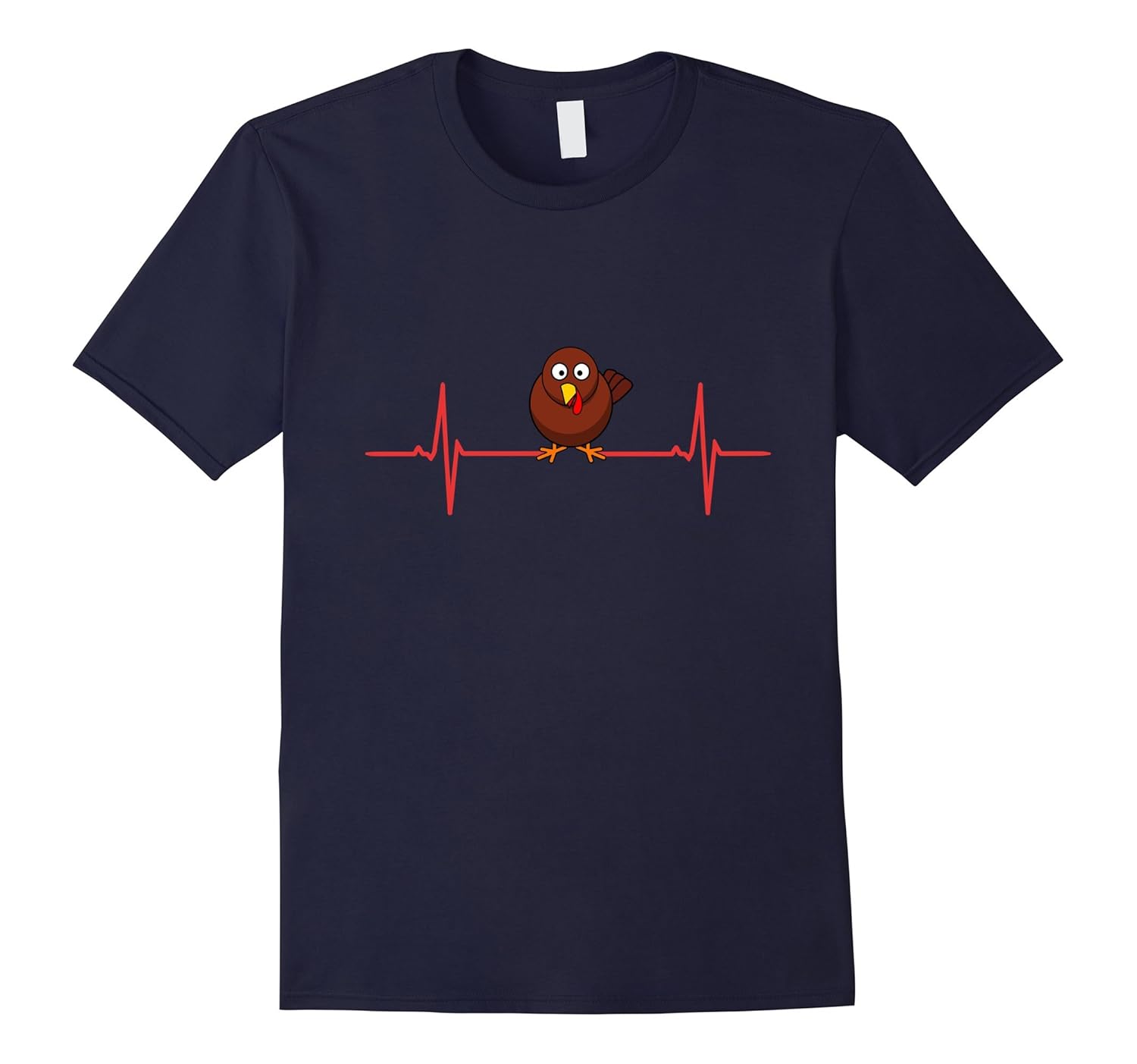 Turkey Heartbeat Thanksgiving T-Shirt-Rose