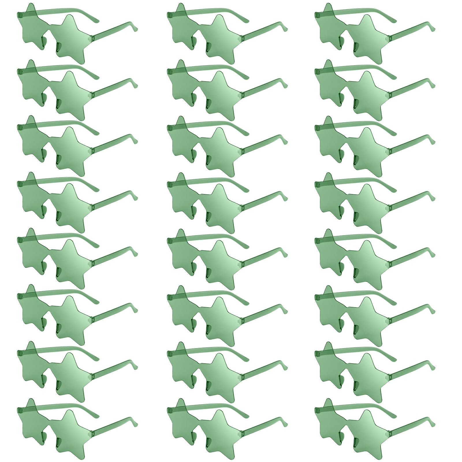 NACHLYNN Rimless Star Shaped Sunglasses Pentagram Glasses Transparent Sunglasses Valentine Day Party Favor (24, Green)