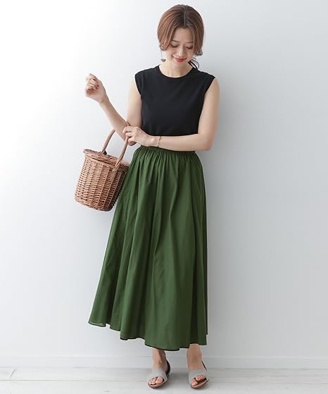 Amazon アーバンリサーチ ドアーズ スカート コットンギャザーリバーシブルスカート レディース Green Blk One スカート 通販