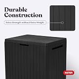 Keter City 30 Gallon Resin Outdoor Storage Box Patio Table Dark Grey view 7