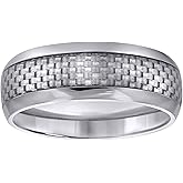 Jewels By Lux Stainless Steel Mens Carbon Fiber Inlay Polished Sizes 7-14 Comfort-Fit Fashion Bridal Anniversary Wedding Engagement Band Ring