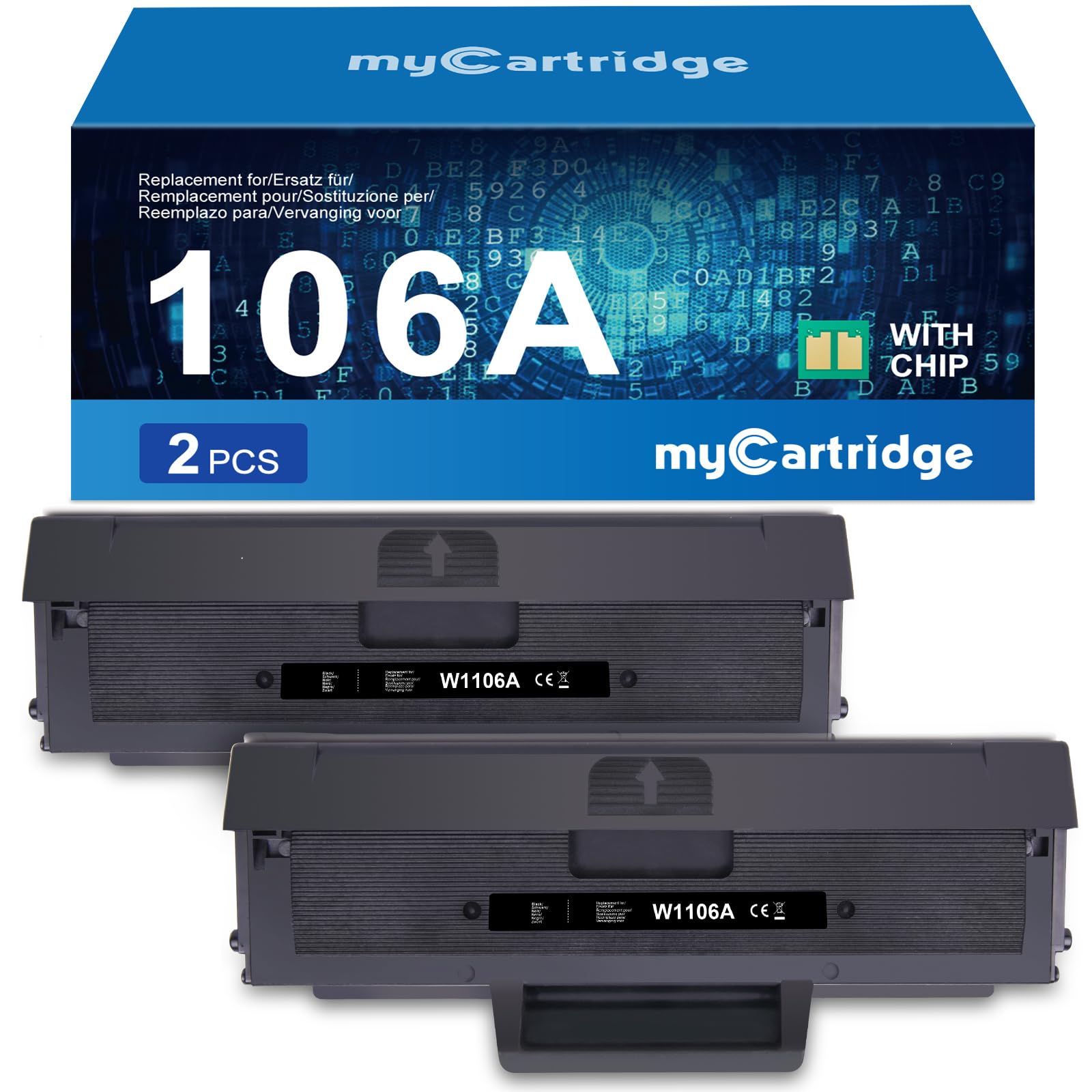 MYCARTRIDGE Compatible for HP 106A Black Toner Cartridge W1106A for HP Laser MFP 135wg 135a 135w 137fwg 137fnw Laser 107w 107a 107r 135r