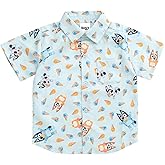 Bluey Bingo Hawaiian Button Down Dress Shirt Toddler to Big Kid