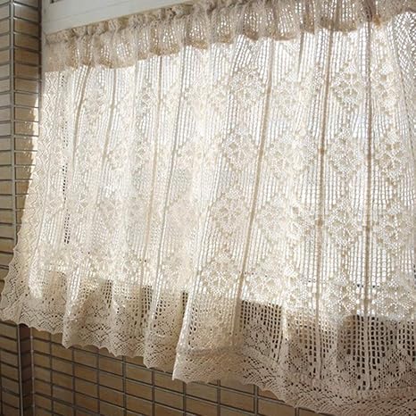 Amazon Cafe Curtains カフェ カーテン小 窓 カーテン キッチンカーテン手作り綿とリネンカフェカーテンカーテン アメリカ国レトロショートカーテンキッチンウィンドウハーフカーテンベージュ カフェカーテン オンライン通販