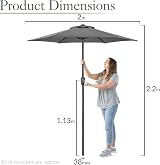CHRISTOW Garden Parasol Umbrella Polyester Canopy Steel Sunshade with Crank view 7