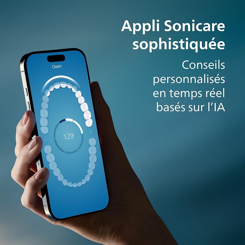 Sonicare - Brosse à dents électrique DiamondClean 9900 Prestige avec technologie SenseIQ et application, 5 modes de brossage, étui de voyage avec chargeur, noir, modèle HX9992/43