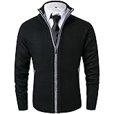 Vcansion Men's Classic Cardigan Sweaters Stand Collar Slim Fit Casual Knitted Sweater