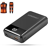 Camoner 7.4V/5V 3A 20000mAh Heated Vest Battery Pack for ORORO and Venustas, Battery for Heated Vest for TODWARM, and XINSONYUELL, with DC and USB Output Ports, Fast Recharge