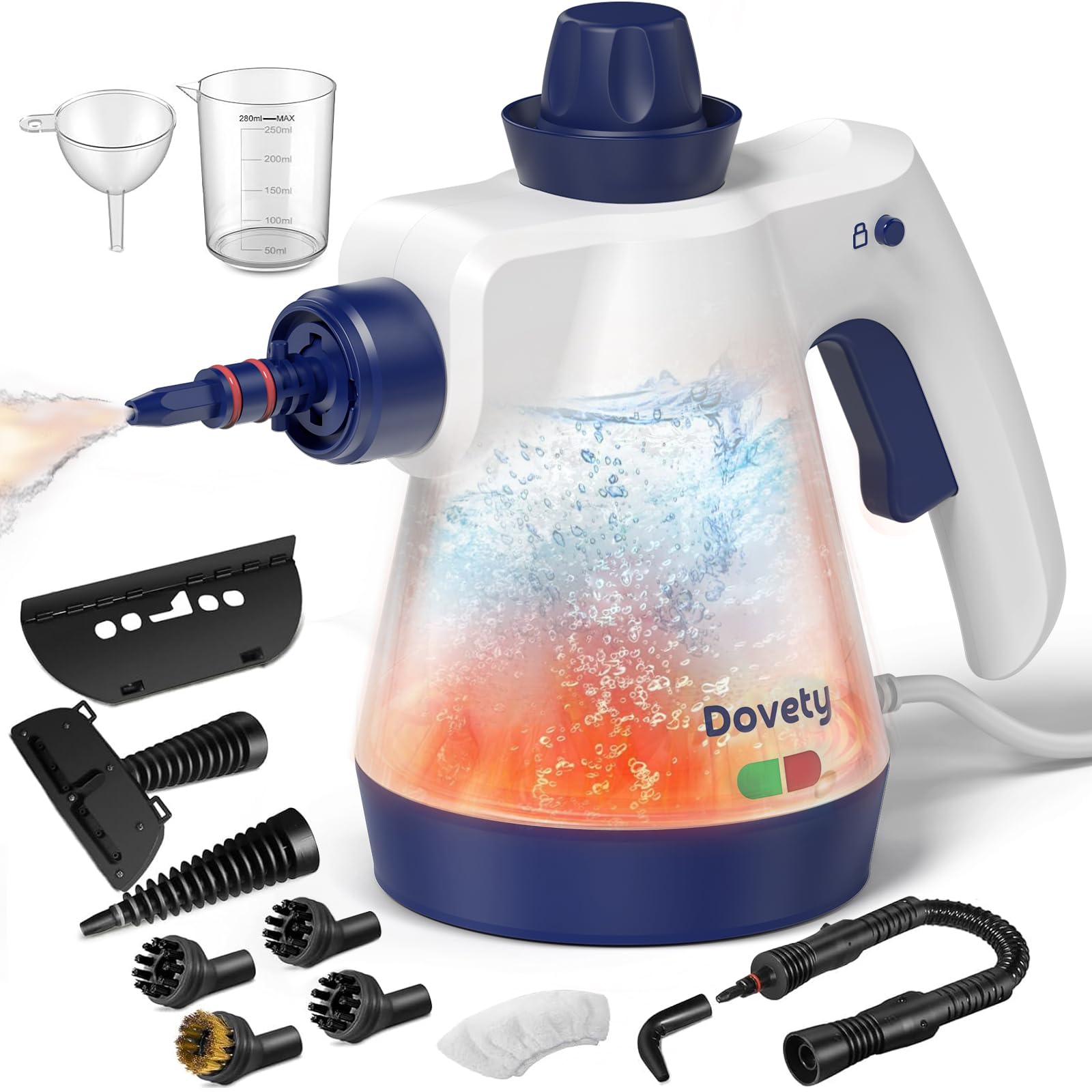 Photo 1 of Steam Cleaner, Pressurized Handheld Steam Cleaner for Home with 12pcs Accessories & Safety Lock, Multi-Surface & Powerful Home Use Steamer for Cleaning, Car, Bathroom, Shower, Window, Grime, Grease