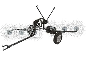 Strongway Inline Acreage Rake - 55in.W, 6 Tine Reels