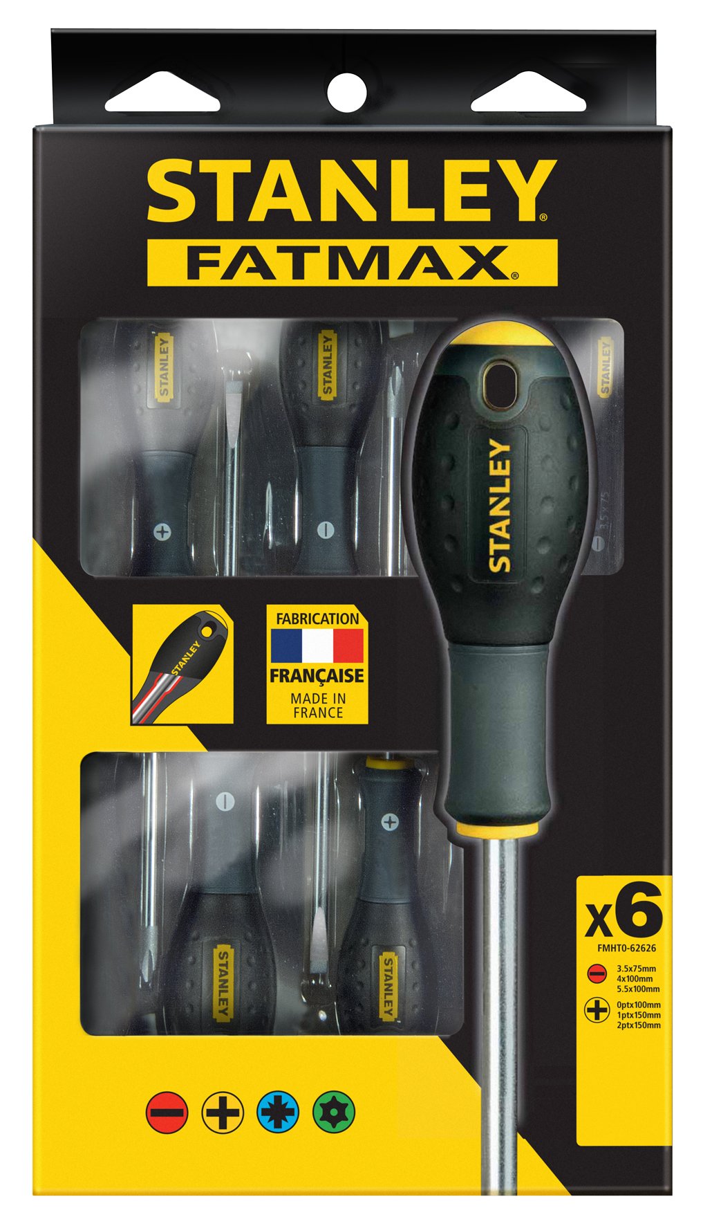 Stanley Fatmax FMHT0-62626 Parallel/PH Screwdriver, Multi-Colour, Set of 6 Piece