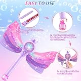 Britik Bubble Wand Kids Light Music Bubble Machine Fairy Wand Gift view 5
