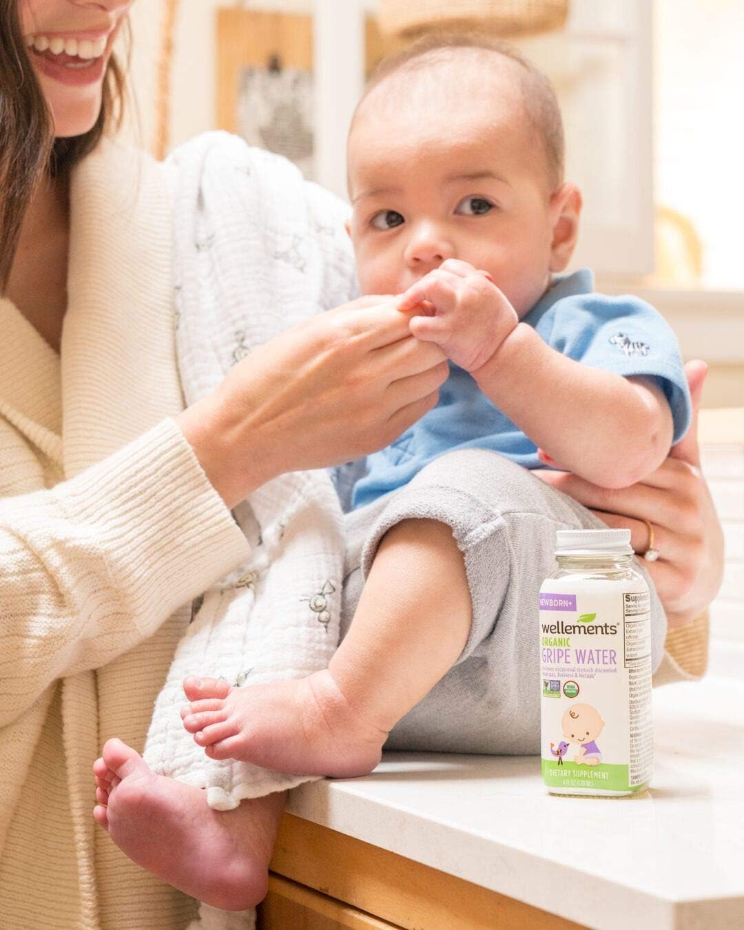 Wellements Organic Gripe Water, 4 Fl Oz, Eases Baby's Stomach Discomfort and Gas, Free From Dyes, Parabens, Preservatives: Health & Personal Care