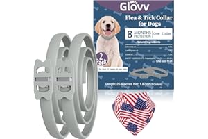 GLOVV 2 Pack Highly Effective Flea Collar for Dogs, Tick Control for Dogs Provides Up to 16 Months of Dog Comfortable Prevention Collars