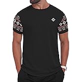 Men's T-Shirts Casual Summer Western Aztec Print Short Sleeve Tops Basic Comfortable Tees Shirts