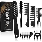 DUAIU Hair Styling Comb and Brush Set Hair Comb for Men, Professional Styling Comb Set for All Hair Types & Styles, Dry & Wet