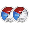 Solimeta 2 Inch Barbecue Thermometer, BBQ Smoker, Grill Thermometer, Smoke Temperature Gauge, Stainless Steel Temp Gauge, 2 P