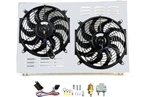 KUUHLERSAT Aluminum Shroud Electric Fan Assembly Compatible with Chevy Camaro 1970-1981/Monte Carlo 78-87 G-Body