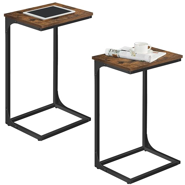 VASAGLE C-SHAPED END TABLE, SET OF 2, SIDE...