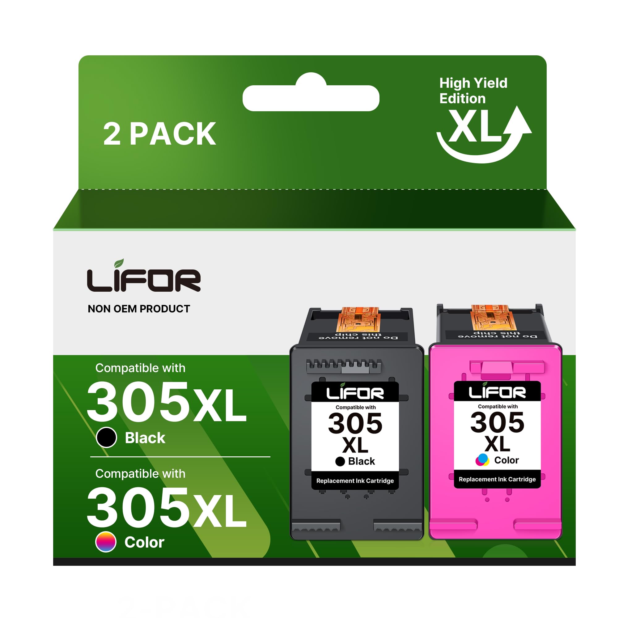 LIFOR 305XL Ink Cartridges Replacement for HP 305 Ink Cartridges Black and Colour 305 XL for HP DeskJet 2810e 2820e 2800e 2710e 2720e 4220e Plus 4100 4120e Envy 6000 6020e Pro 6400 Packing May Vary