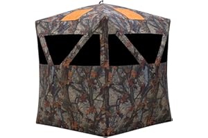 Barronett Blinds® Road Runner, Portable Hunting Blind, Pop-Up Hub Blind, Zipperless Windows, Lightweight, 2-Person, Bloodtrail® Woodland, 67” x 71” x 71”, RR200BT