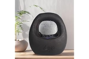 Tolatr Zen Waterfall Fountain Indoor – Small Indoor Water Fountains with Relaxing Waterfall Feature, Decorative Water Fall Fo