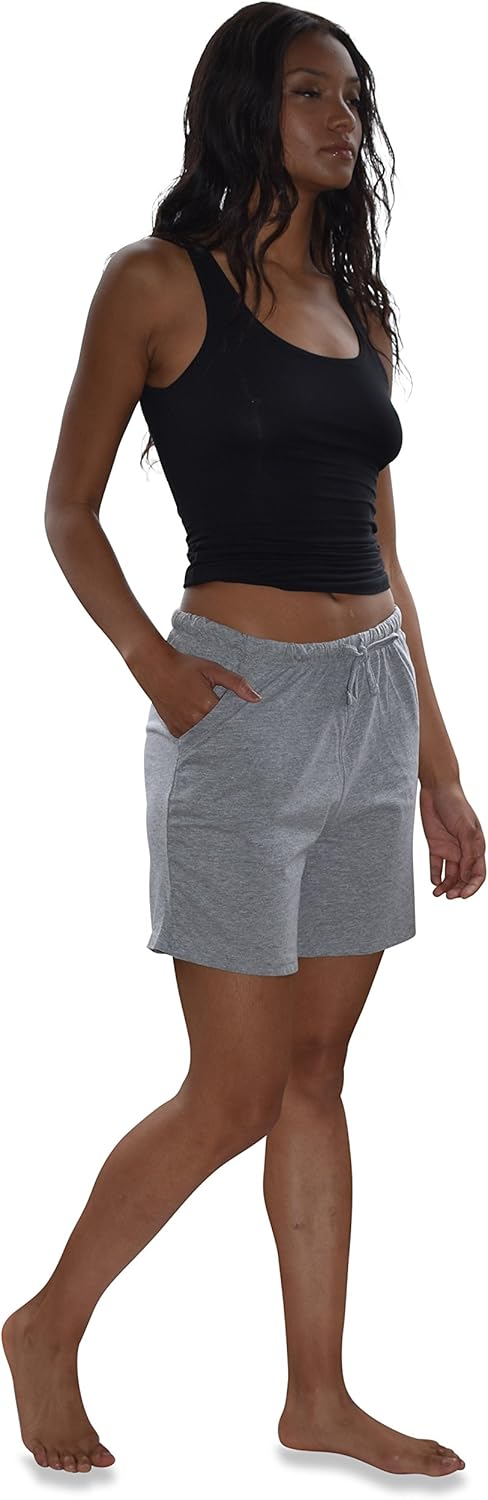 Sexy Basics Women's 3 Pack Cotton Sleep Pajama Shorts with Pockets & Drawstring at  Women’s Clothing store
