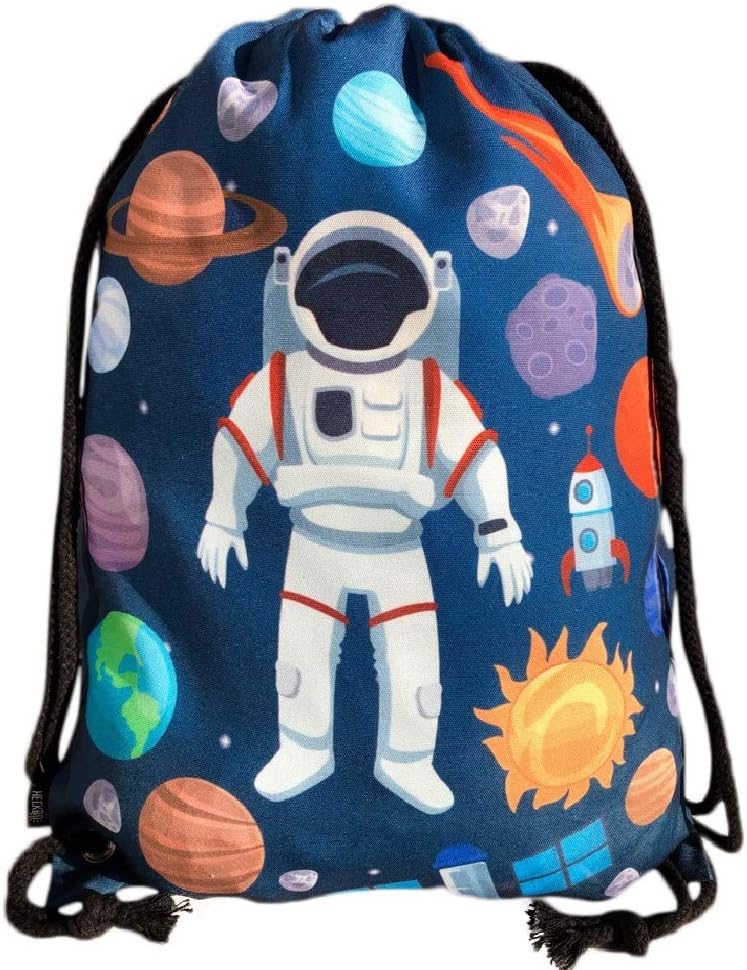 HECKBO kids astronaut space gym drawstring bag, 40x32cm, 12.6" x 15.8", string bag