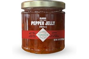 TABASCO Brand Classic Pepper Jelly, Glass Jar, Versatile, Mild & Sweet Red Pepper Jelly, Perfect for Charcuterie & Appetizers, Great with Smoked Cheese, Meat, Crackers & More, 10 Oz (Pack of 1)
